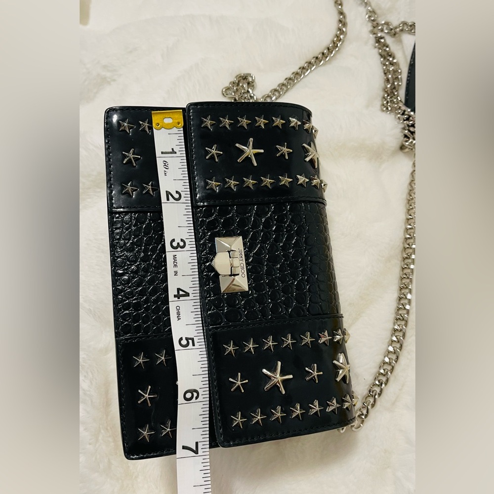 Jimmy Choo Authentic mini Black Star-Studded Leather Chain Bag - Picture 3 of 12